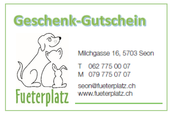 Top Geschenkidee: Gutschein von Fueterplatz.ch für Ihre tierliebenden Freunde